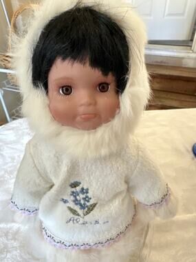 Alaskan Friends -  Porcelain Doll With Stand - Forget-Me-Not Parka - 10" Girl